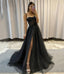 Black Sweetheart Neck Tulle Long Formal Prom Dresses,Black Tulle Formal Evening Dresses,Sparkle Sweetheart Formal Prom Formal Evening Gown