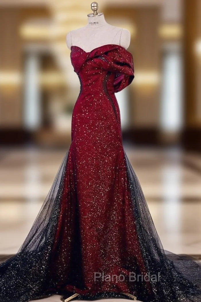 Black Tulle Off the Shoulder Bow Formal Prom Dresses Main image