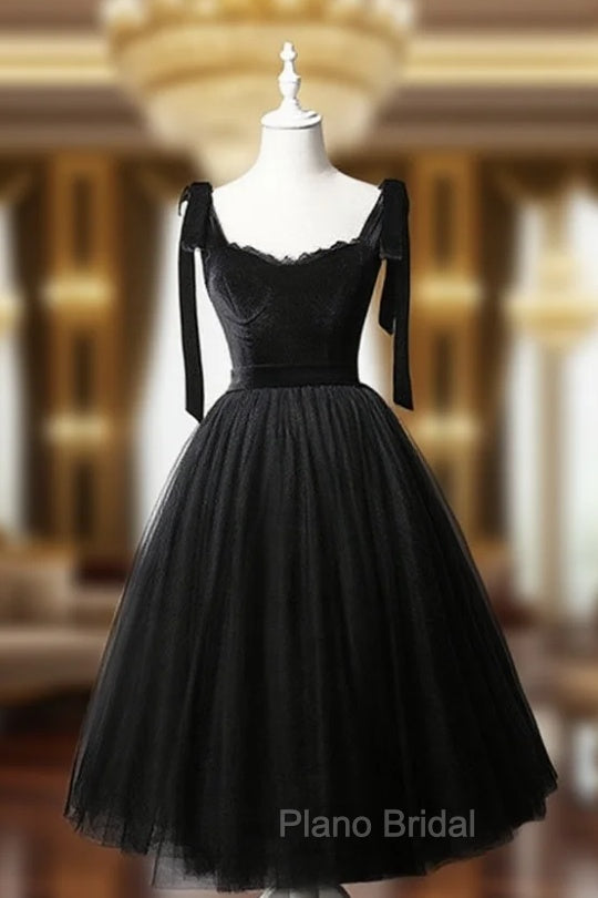 Black Tulle Short Formal Prom Dresses, Black Tulle Formal Dresses Main image