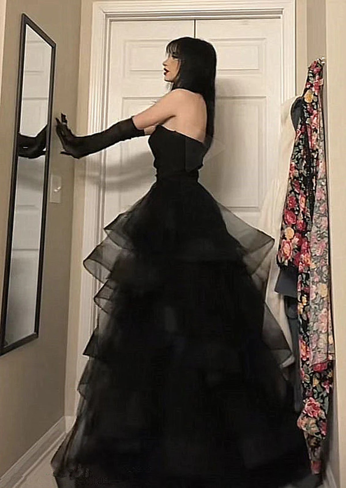 Black Tulle Sweetheart Layers Long Party Dresses, Black Tulle Long Formal Prom Dresses Secondary image