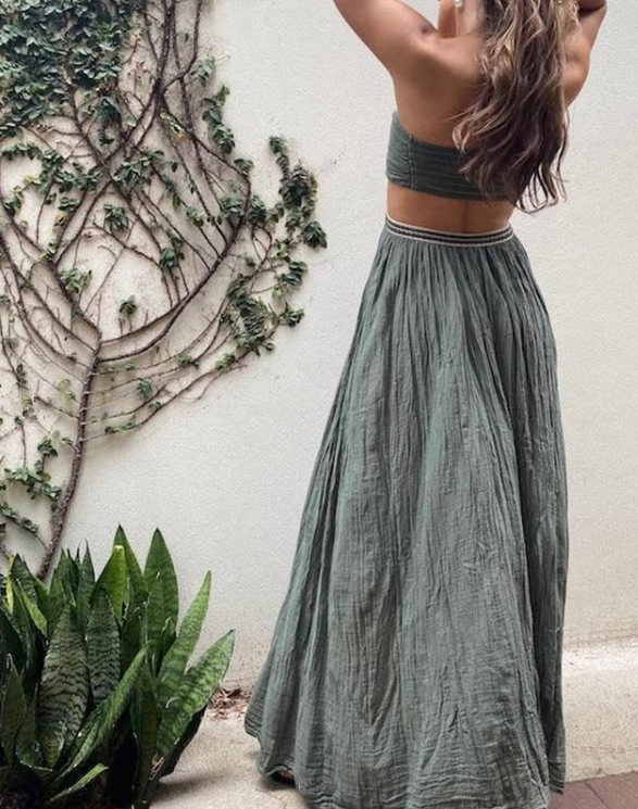 Purple Strapless Cut Out A-Line Long Party Dresses