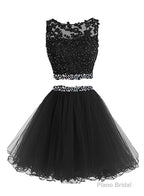 Black Two Piece Tulle Homecoming Dress, Lovely Party Dress