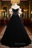 Black Velvet Strapless Formal Prom Dresses