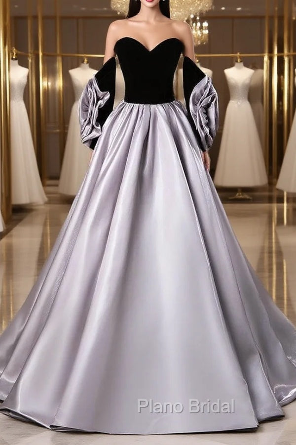 Black Velvet Sweetheart Flower Quinceanera Dresses Main image