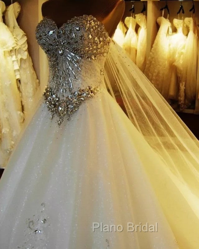 Bling Bling Wedding Dresses Crystal Beaded Sweetheart Secondary image