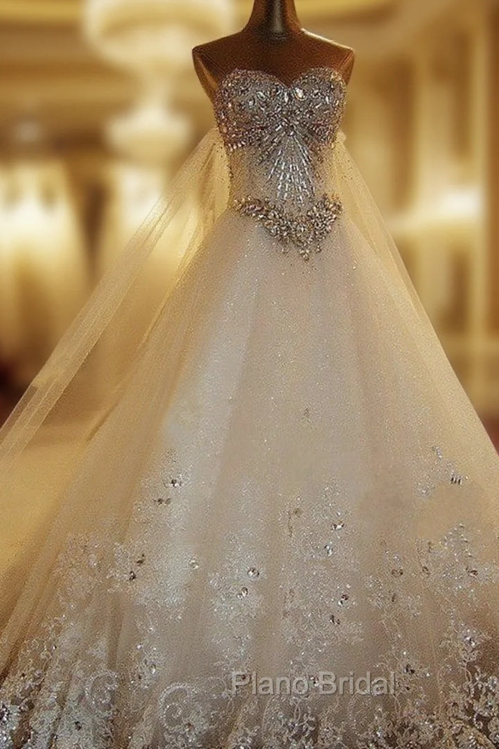 Bling Bling Wedding Dresses Crystal Beaded Sweetheart Main image