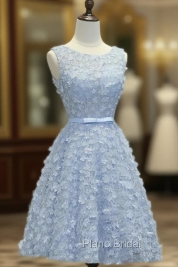 Blue 3D Appliques Homecoming Dresses Main image