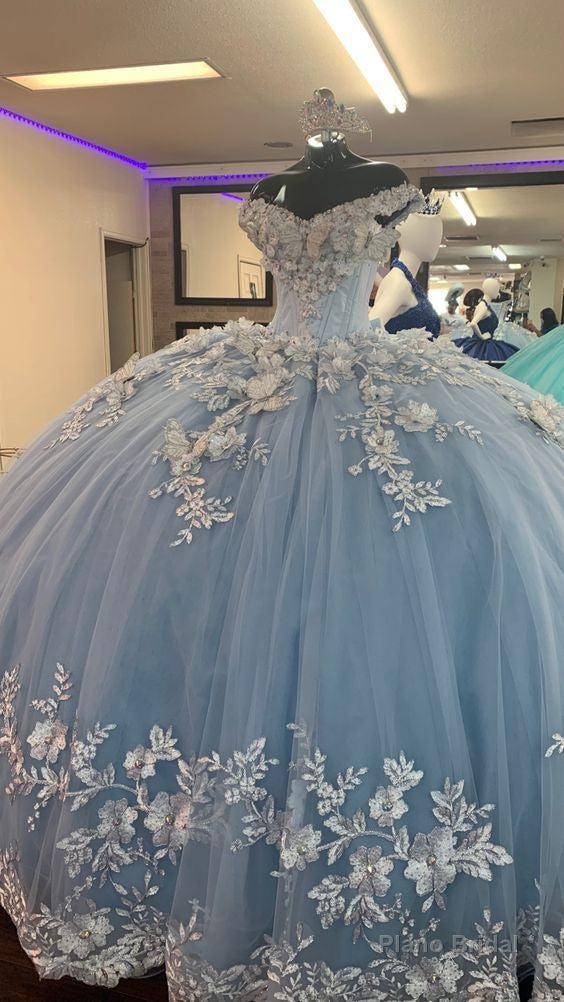 Blue A-line Prom Dress Ball Gown Evening Dress Main image
