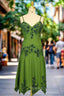 Green A line Formal Prom Dresses Spaghetti Straps Evening Dresses Chiffon Formal Dresses