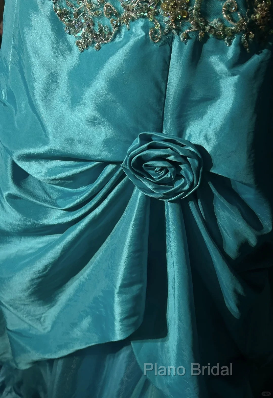 Blue A-Line Spaghetti Straps Satin Beaded Long Formal Prom Dresses Sweetheart Neck Applique Graduation Formal Prom Dresses