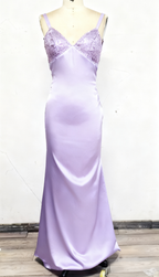 Blue Backless Mermaid Satin Long Formal Evening Formal Prom Dresses