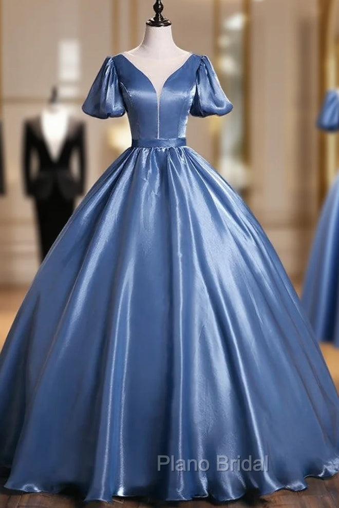 Blue Ball Gown Puff Sleeve Quinceanera Dresses Main image