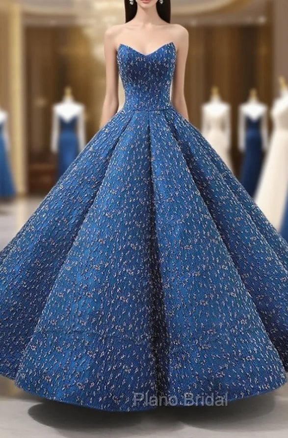Blue Ball Gown Sweetheart Sequins Wedding Dresses With Beading Main image
