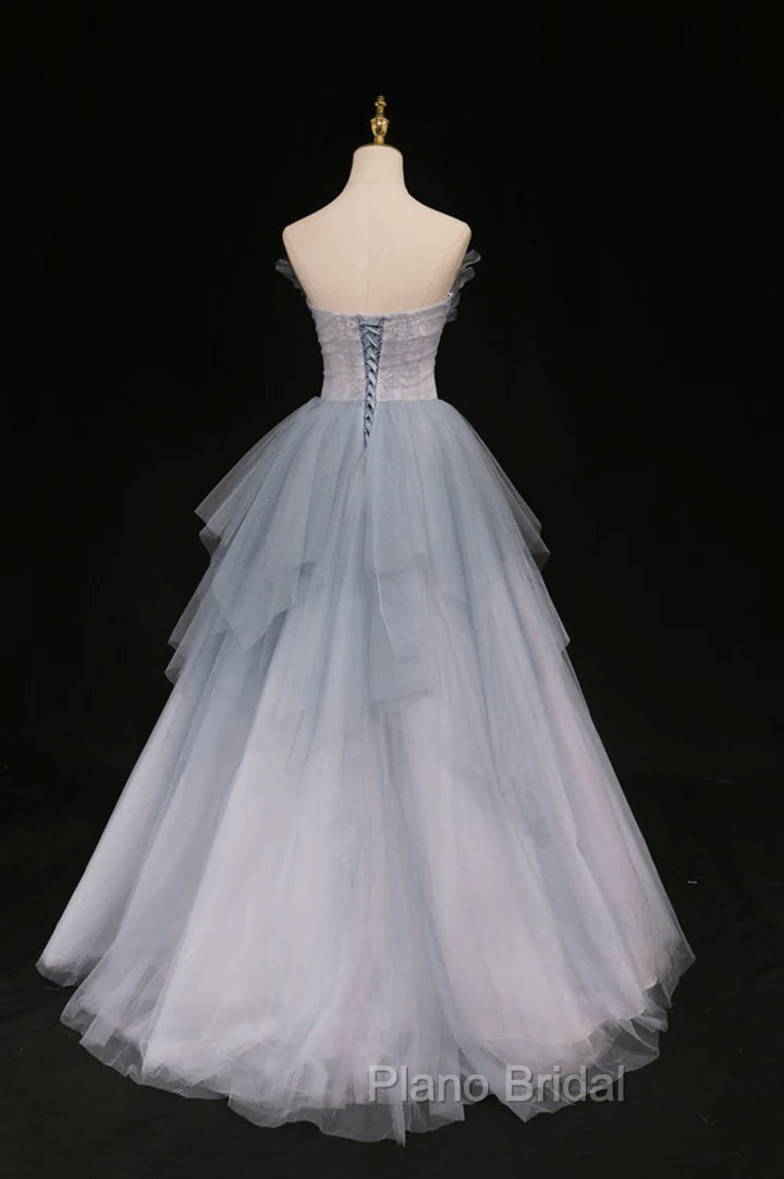 Blue Beaded Sweetheart Long Evening Dresses Blue Formal Prom Dresses Formal Prom Dresses shops Secondary image