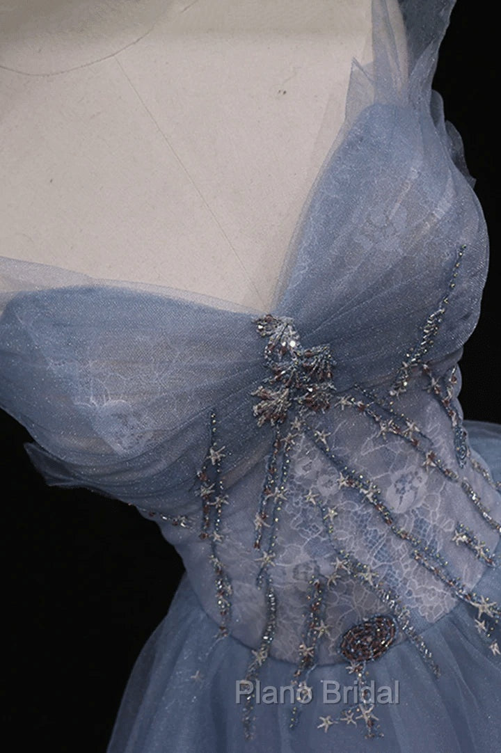 Blue Beaded Sweetheart Long Evening Dresses Blue Formal Prom Dresses Formal Prom Dresses shops