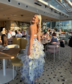Blue Charming A-Line Spaghetti Strap Formal Prom Dresses Party Dresses