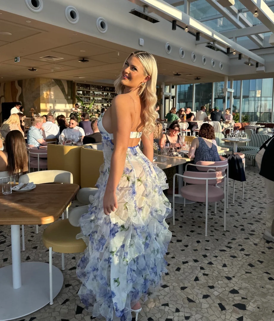 Blue Charming A-Line Spaghetti Strap Formal Prom Dresses Party Dresses