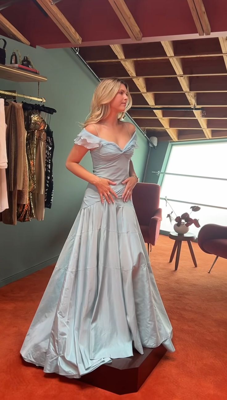 Blue Elegant Simple Off Shoulder Long Satin Formal Prom Dresses Formal Evening Dresses Party Dresses Birthday Dresses Graduation Dresses