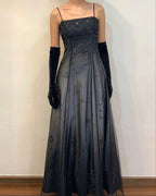Blue/Grey Delicate Beaded Long Tulle Elegant Ball Gown Formal Evening Dresses Formal Birthday Party Dresses Formal Prom Dresses