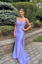 Blue Formal Prom Dresses, Mermaid Formal Prom Dresses Open Back Formal Evening Dresses