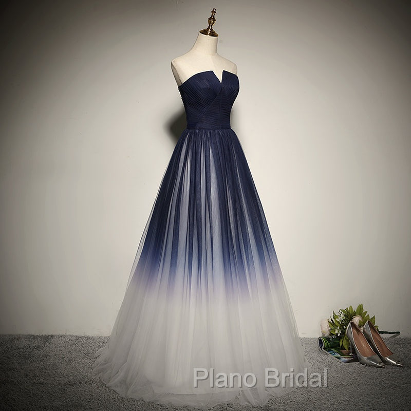 Blue Formal Prom Dresses Tulle LongEvening Dresses Secondary image
