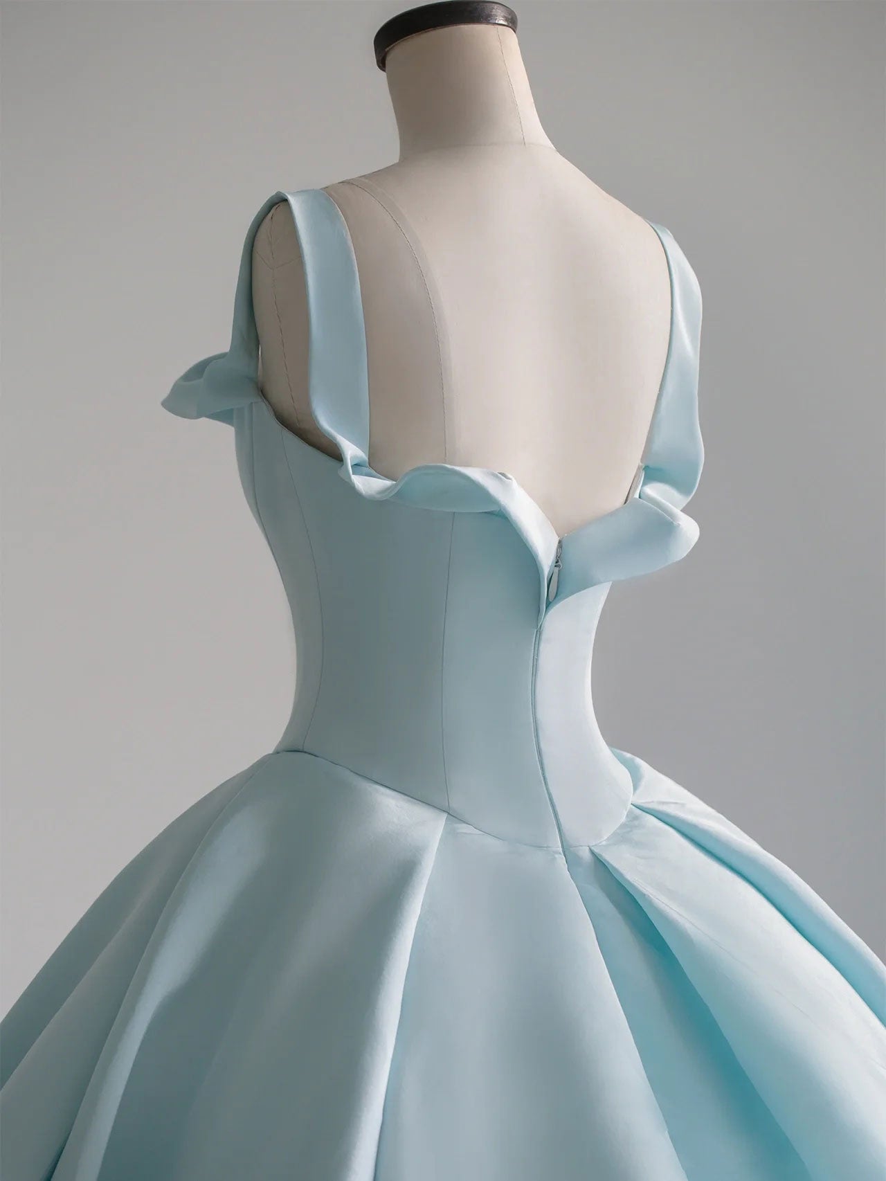 Blue Satin Long Formal Prom Dresses, Blue Sweet 16 Dresses