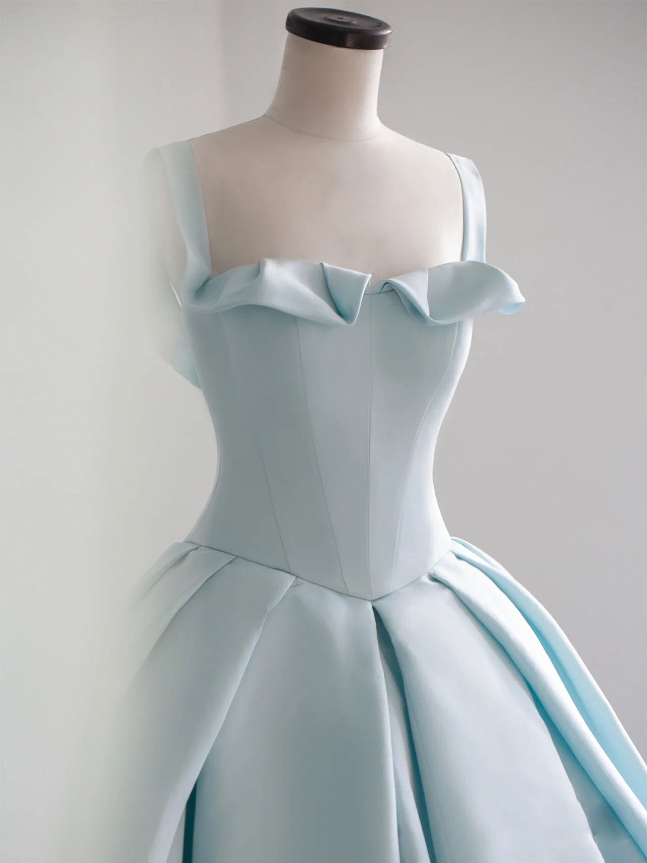 Blue Satin Long Formal Prom Dresses, Blue Sweet 16 Dresses