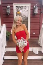 Blue Sheath Homecoming Dresses Short Formal Prom Dresses