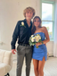Blue Sheath Homecoming Dresses Short Formal Prom Dresses