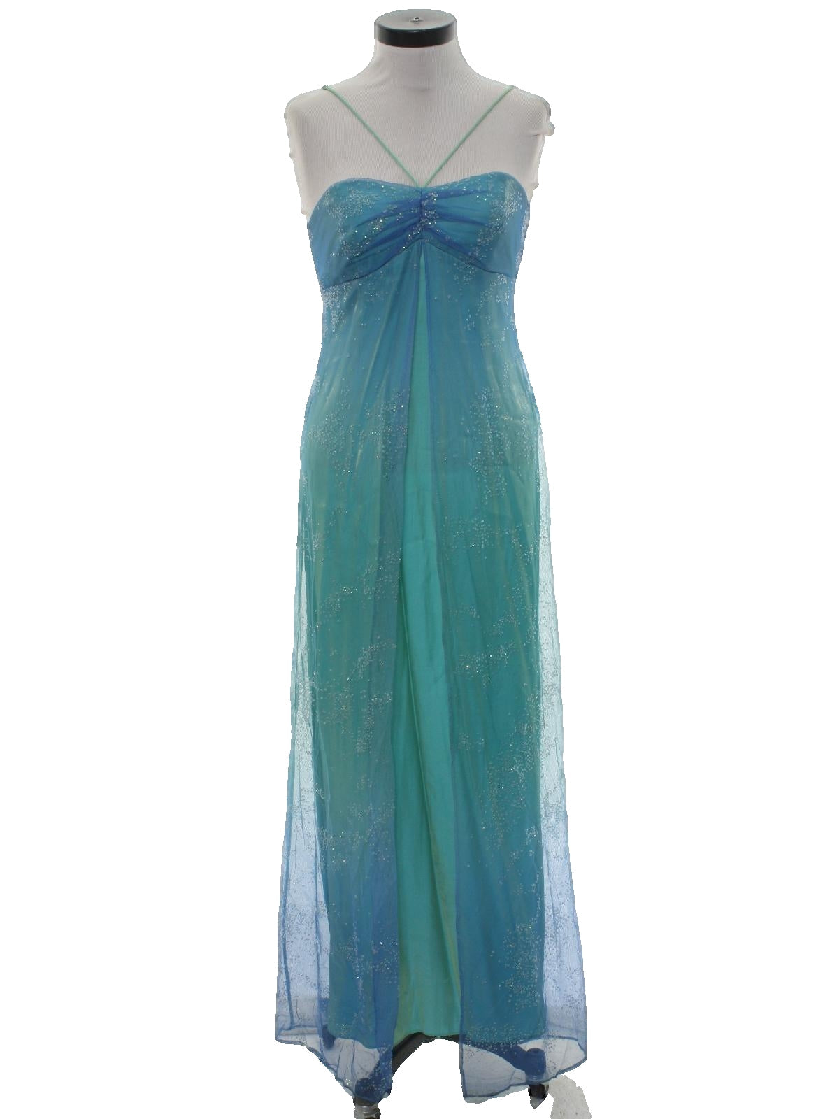 Blue Shiny Fashion Gradient Spray Gold Retro Elegant Sling Long Tulle Ball Gown Formal Evening Dresses Party Dresses