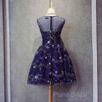 Blue Short Beautiful Homecoming Dresses Tulle SleevelessFormal Prom Dresses, Blue Party Dresses