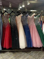 Blue Sparkle Off Shoulder Ball Party Dresses Handmade Beaded Party Dresses Elegant Formal Prom Dresses Evening Dresses