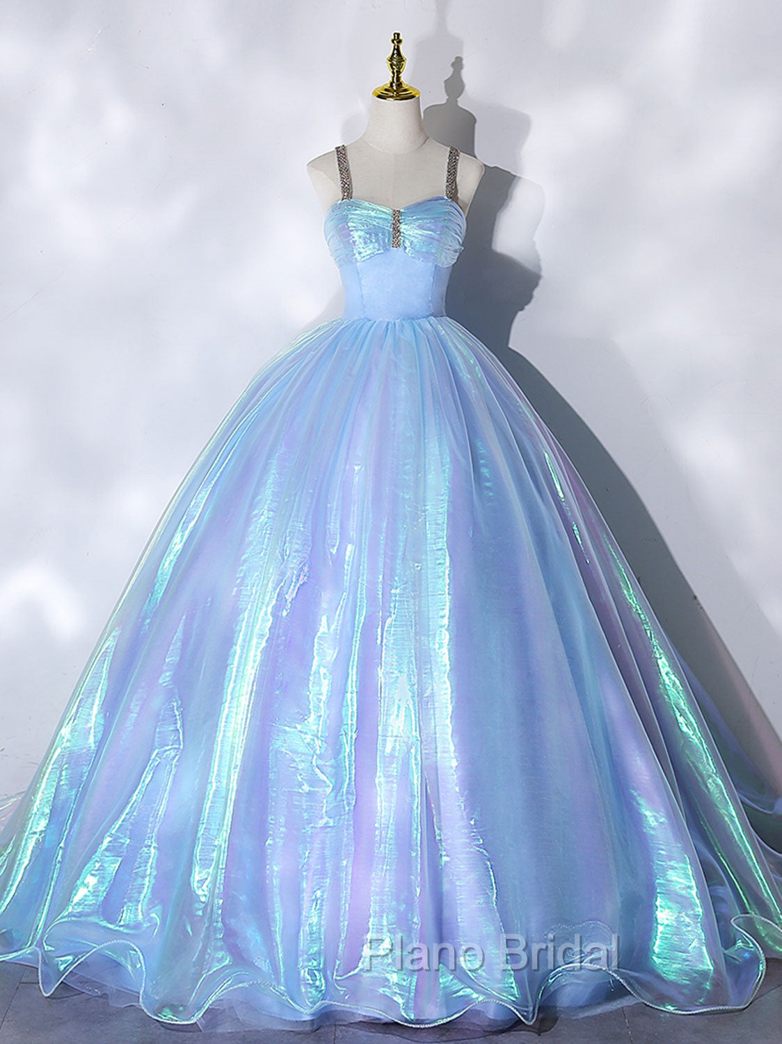 Blue Sweetheart Neck Long Formal Prom Dresses, Unique Blue Sweet 16 Dresses Main image