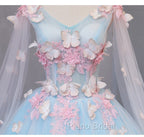 Blue Tulle Formal Dresses with Pink Lace Blue Ball Gown Sweet 16 Dresses Formal Prom Dresses shops
