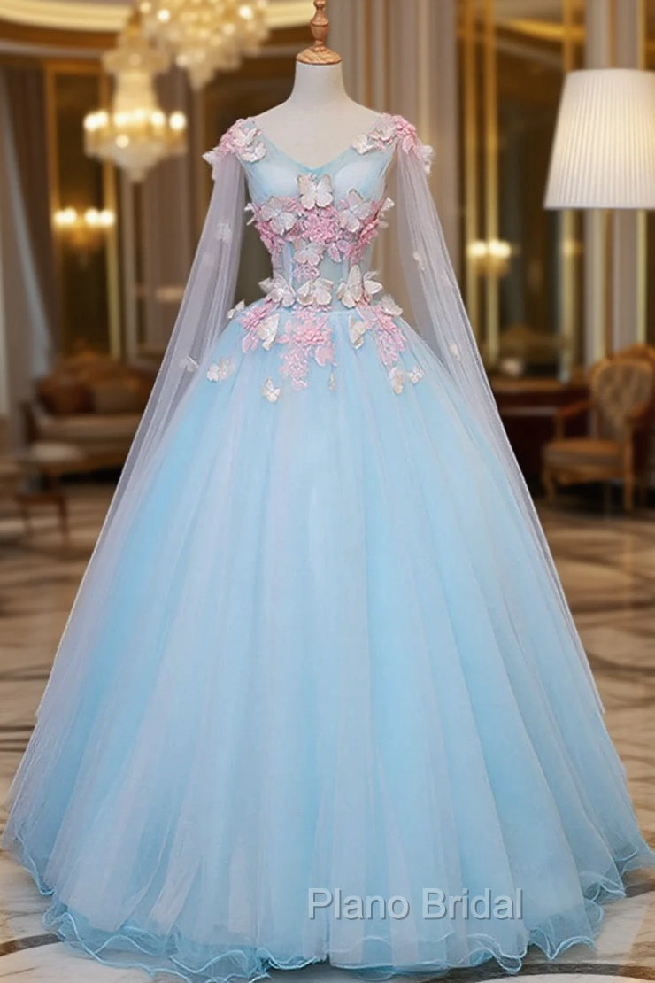 Blue Tulle Formal Dresses with Pink Lace Blue Ball Gown Sweet 16 Dresses Formal Prom Dresses shops
