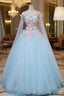Blue Tulle Formal Dresses with Pink Lace Blue Ball Gown Sweet 16 Dresses Formal Prom Dresses shops