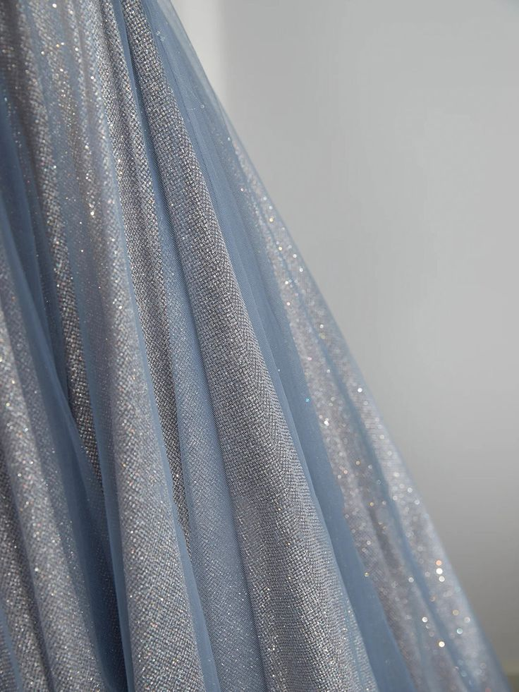 Blue Tulle Long Formal Prom Dresses A-Line Off The Shoulder Formal Evening Party Dresses
