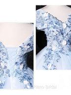 Blue V Neck Tulle Lace Long Formal Formal Prom Dresses. Blue Sweet 16 Dresses