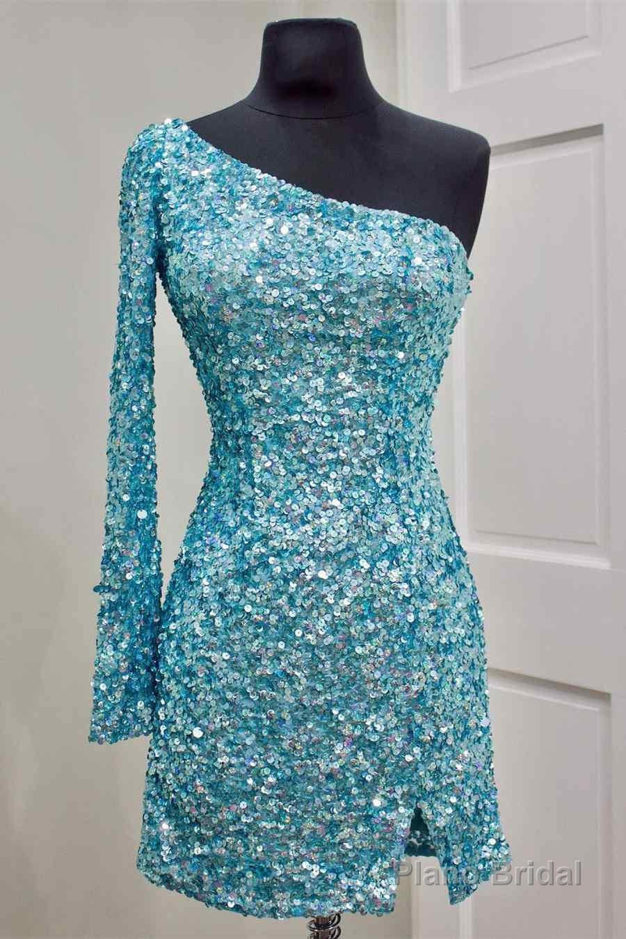 Bodycon One-Shoulder Sequins Homecoming Dress