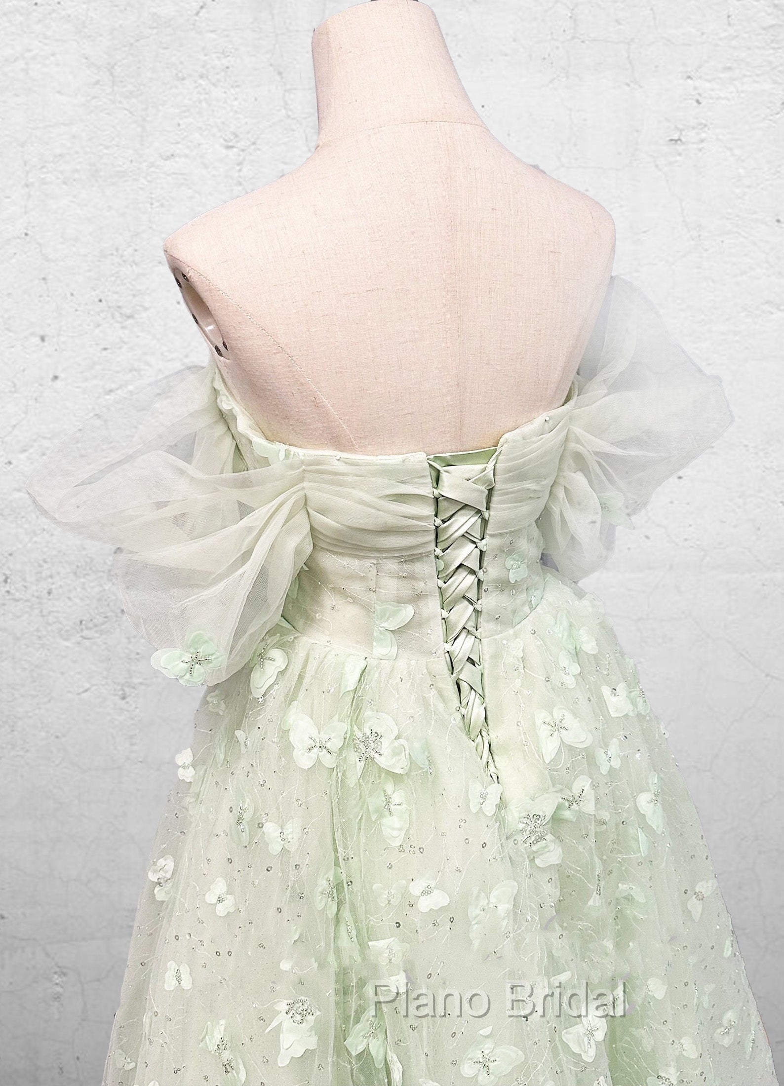 Boho A-Line Sweetheart Green Floor-Length Quinceanera Dresses With Petticoat