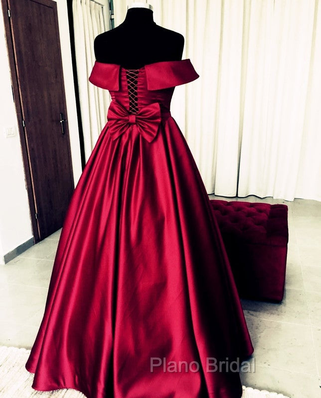 Bow Back Formal Prom Dresses Ball Gowns Off The Shoulder