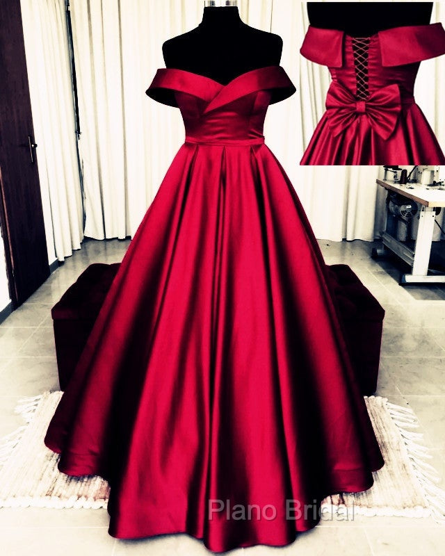 Bow Back Formal Prom Dresses Ball Gowns Off The Shoulder