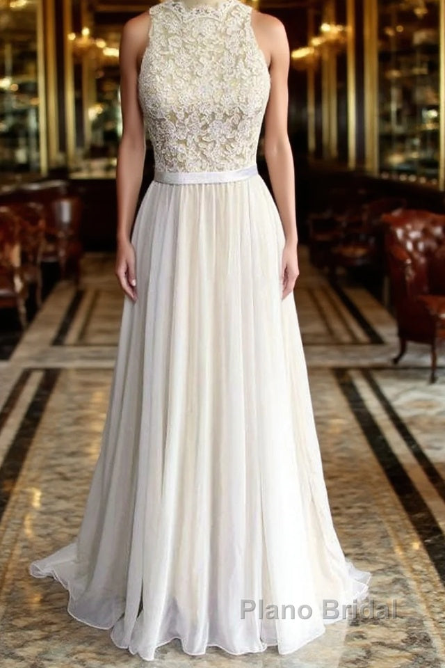 Eye-catching Lace Chiffon A-line Wedding Dress Main image