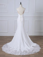Precious Spaghetti Strap Lace Mermaid Wedding Dress