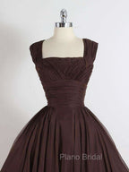 Brown A-Line Short Formal Prom Dresses, Brown Short Formal Dresses