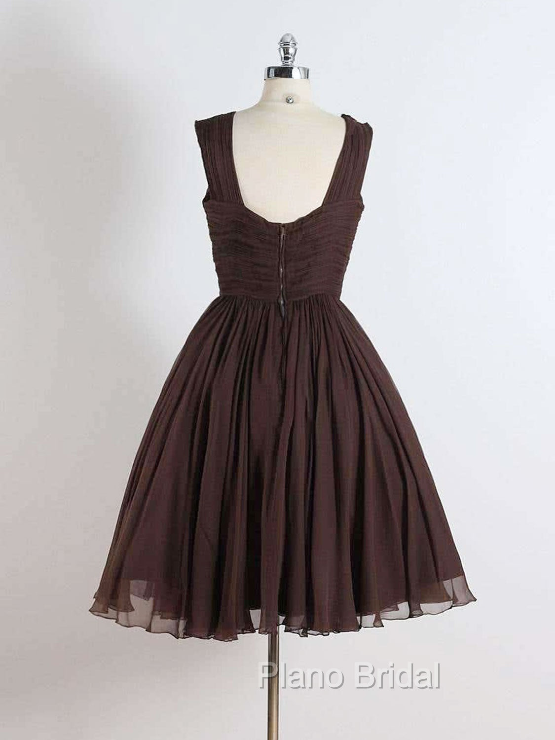 Brown A-Line Short Formal Prom Dresses, Brown Short Formal Dresses