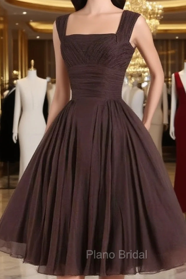 Brown A-Line Short Formal Prom Dresses, Brown Short Formal Dresses