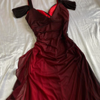 Burgundy A Line Shiny Long Formal Prom Dresses Ruffled Formal Evening Gown