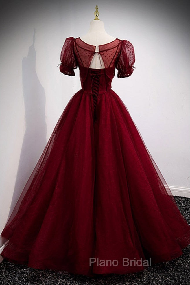 Burgundy Ballgown Long Formal Prom Dresses with Removable Jacket