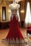 Burgundy Chiffon Lace Applique Long Formal Prom Dresses, Burgundy Evening Dresses